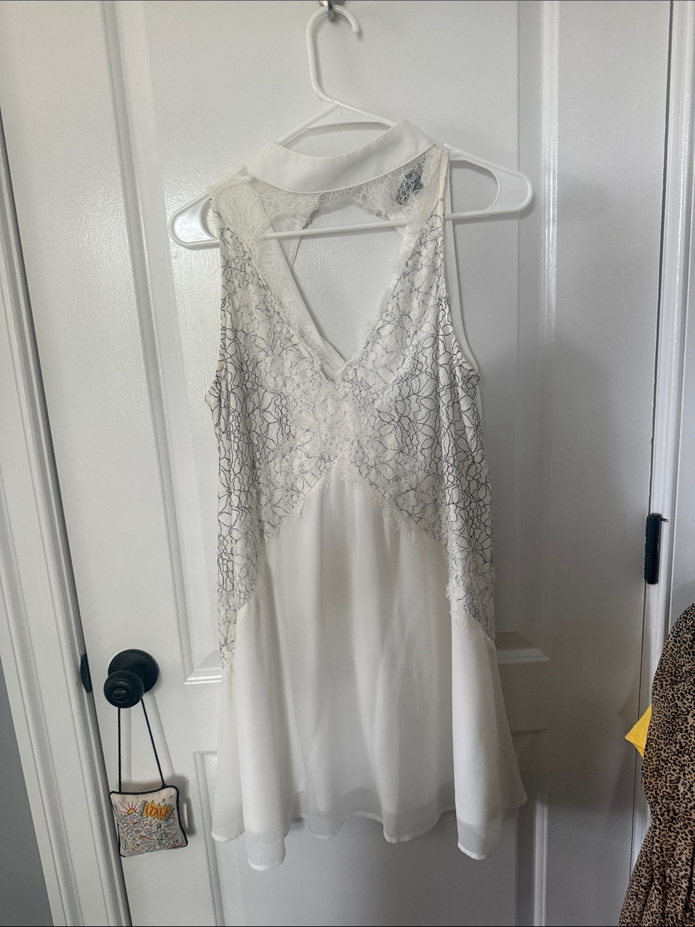 Boohoo Cream Lace Collar Dress